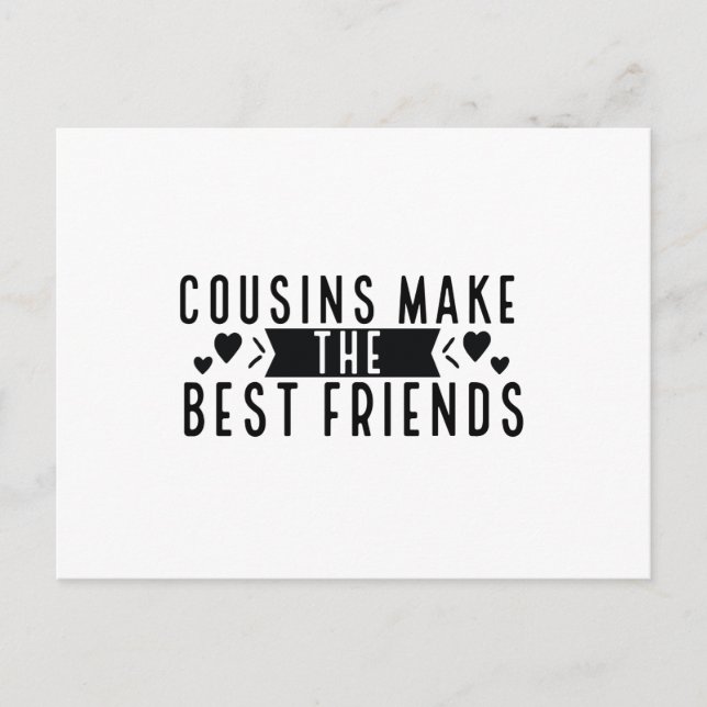Carte Postale Les cousins font les meilleurs amis - Drôle cadeau (Devant)