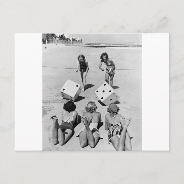 Carte Postale Les craps dans le sable, années 1940 (Devant)