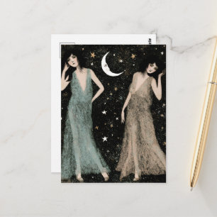 Carte Postale Les dames dansent au clair de lune