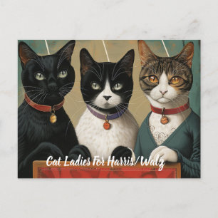Carte Postale Les Dames De Chat Votent Pour Harris/Walz
