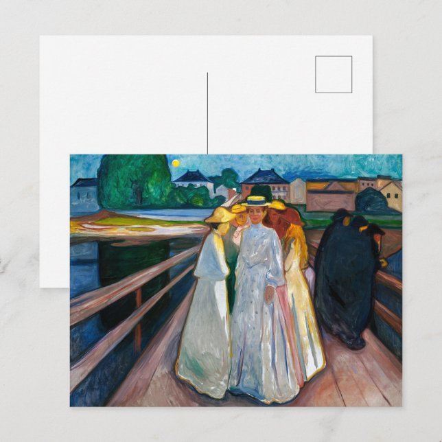 Carte Postale Les dames sur le pont | Edvard Munch | (Devant / Derrière)