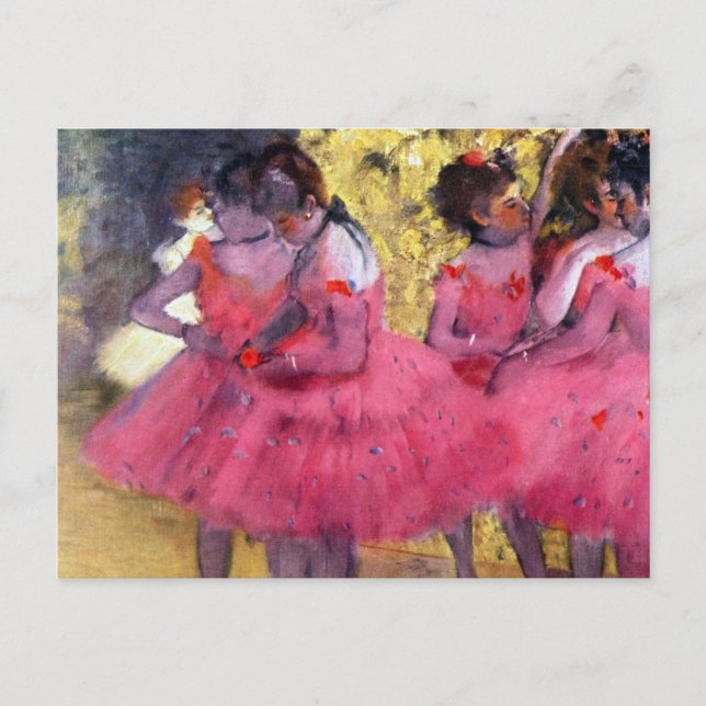 Carte Postale Les danseurs roses, avant le ballet par Edgar Dega (Devant)