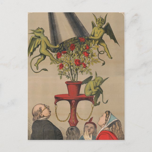 Carte Postale Les Démons Verts Retirant La Couverture Du Bouquet (Devant)