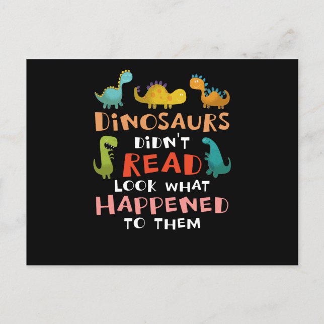 Carte Postale les dinosaures n'ont pas lu ce qui leur est arrivé (Devant)
