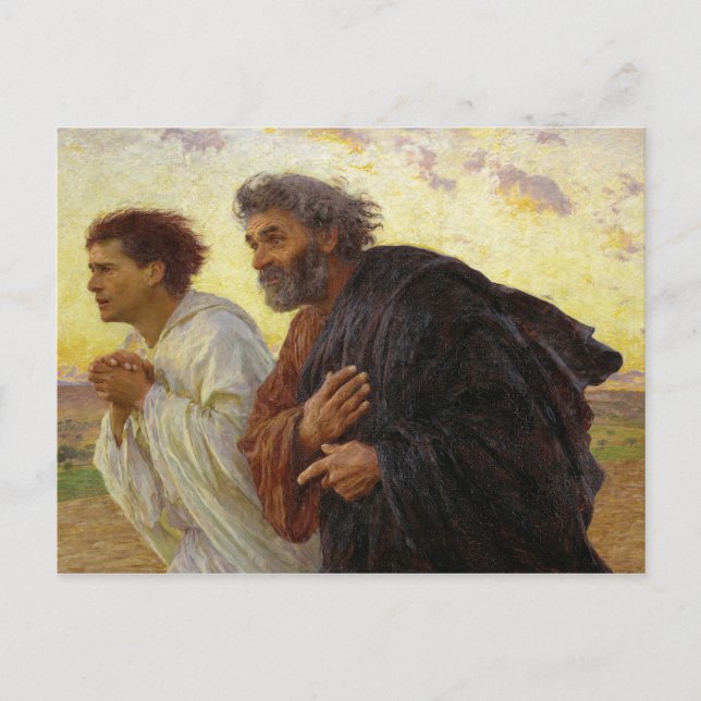 Carte Postale Les disciples qui courent au sépulcre par Burnand (Devant)