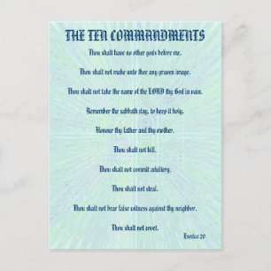 Carte Postale Les Dix Commandements Aqua Splash Postcard