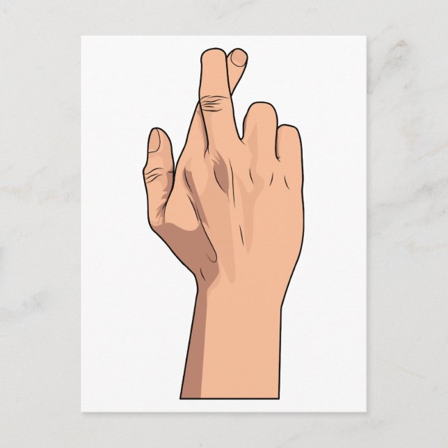 Carte Postale Les doigts ont croisé des signes et des gestes de (Devant)