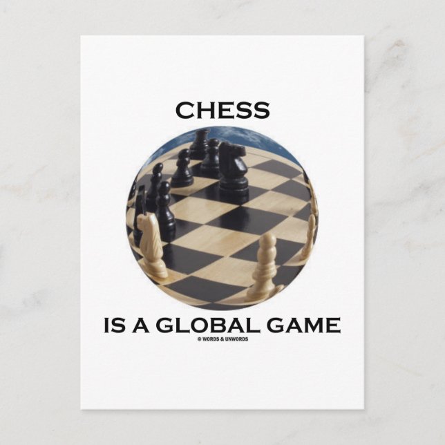 Carte Postale Les Échecs Sont Un Jeu Mondial (Attitude Des Échec (Devant)