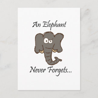 Carte Postale Les éléphants n'oublient jamais