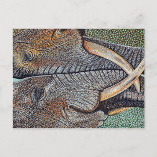 Carte Postale Les éléphants n'oublient jamais