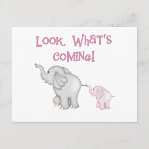 Carte Postale Les éléphants roses regardent ce qui arrive