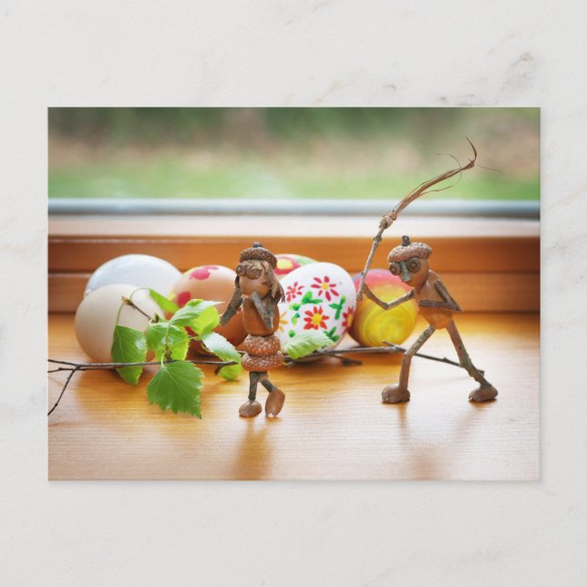 Carte Postale Les elfes d'Acorn Pâques (Devant)