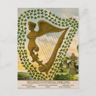 Carte Postale Les emblèmes historiques de l'Irlande