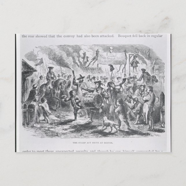 Carte Postale Les émeutes contre la loi sur le timbre à Boston (Devant)