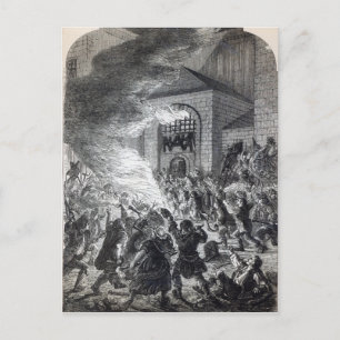 Carte Postale Les émeutiers "No Popery" brûlant la prison