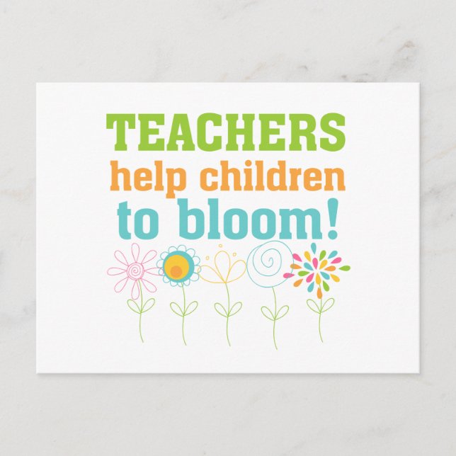 Carte Postale Les enseignants aident les enfants à fleurir (Devant)