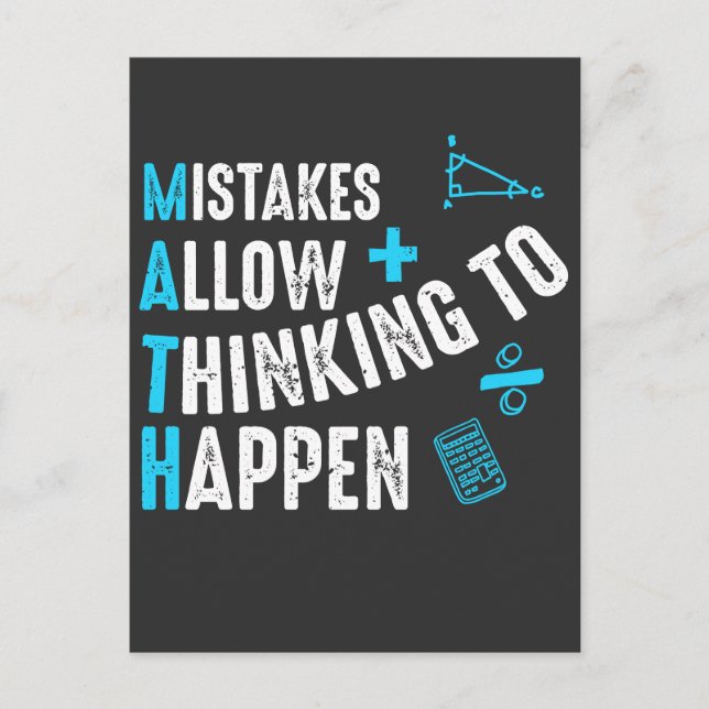 Carte Postale Les erreurs des enseignants en mathématiques de l' (Devant)