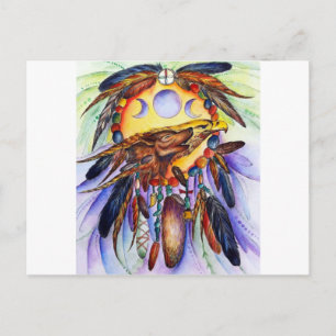 Carte Postale Les esprits du Loup de la Liberté et de l'Aigle