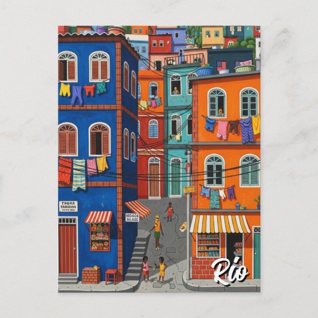 Carte Postale Les Favelas à Rio de Janeiro (Devant)