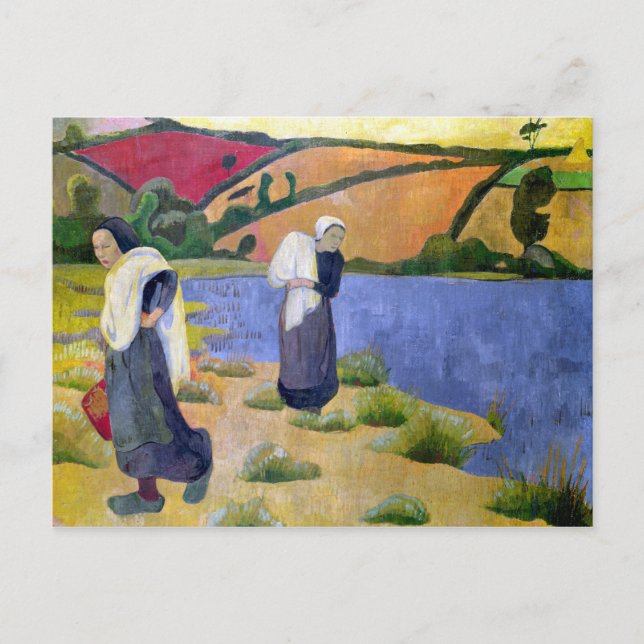 Carte Postale Les femmes à la rivière Laita près de Pouldu (Devant)