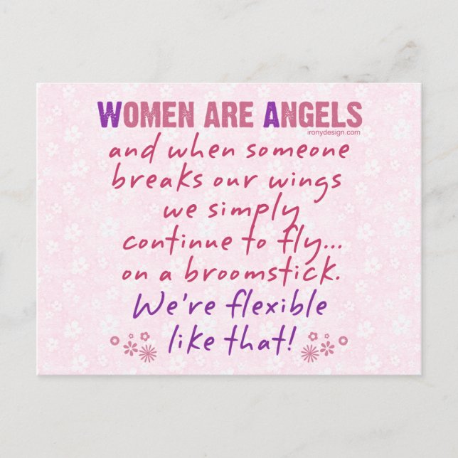 Carte Postale Les femmes sont des anges (Devant)