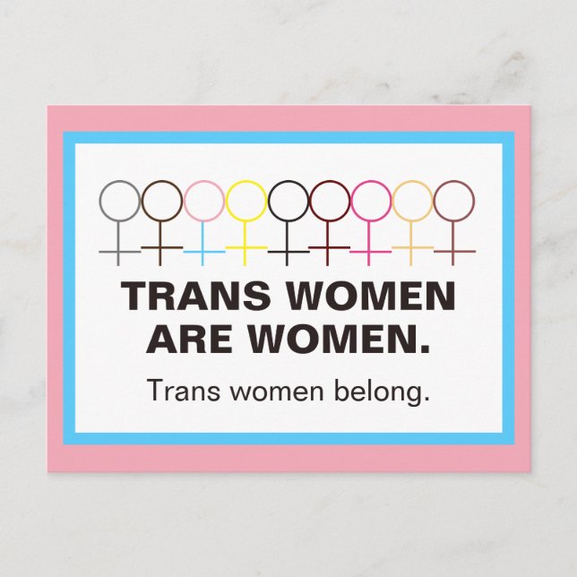 Carte Postale Les Femmes Trans Sont Des Femmes Symboles De Femme (Devant)