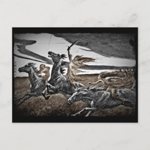 Carte Postale Les femmes vikings dans une tempête