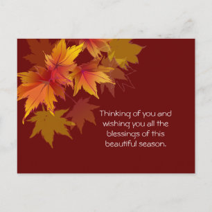 Carte Postale Les feuilles d'automne tombent