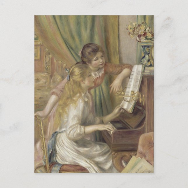 Carte Postale Les filles à la peinture impressionniste de piano  (Devant)