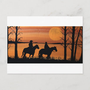 Carte Postale Les filles et les chevaux