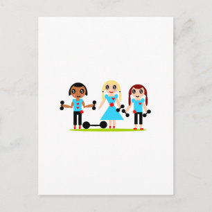 Carte Postale Les filles peuvent lever