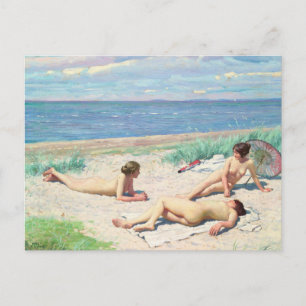 Carte Postale Les filles sur la plage   Paul Fischer