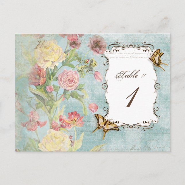 Carte Postale Les Fleurs Peony Rose Tulip Floral Flowers Mariage (Devant)