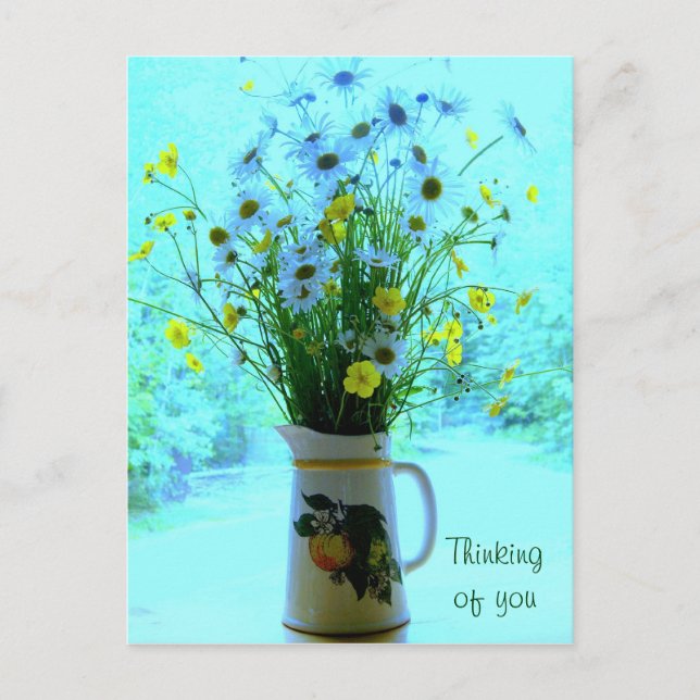 Carte Postale Les fleurs sauvages pensent à vous (Devant)