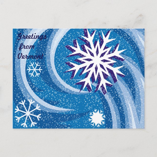 Carte Postale Les flocons de neige au vent - (Devant)