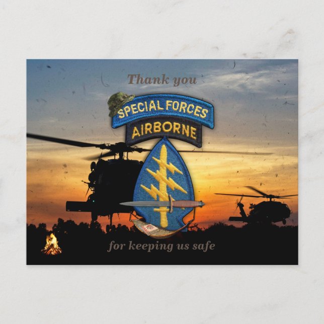 Carte Postale Les forces spéciales Green berets vétérans patch (Devant)