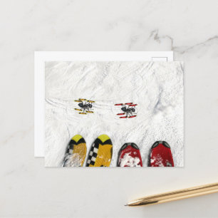 Carte Postale Les fourmis à ski