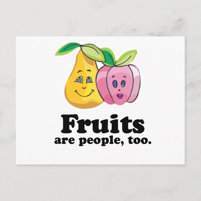 Carte Postale Les fruits sont des gens aussi (Devant)