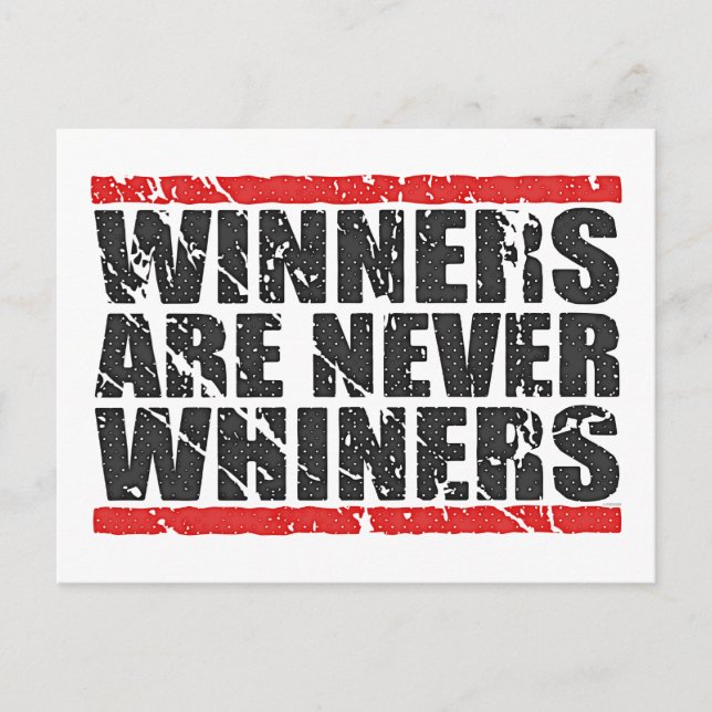 Carte Postale Les gagnants ne sont jamais Whiners | Retro Look (Devant)
