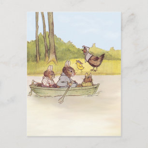 Carte Postale Les garçons lapins vont en bateau