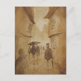 Carte Postale les gens marchaient comme ça