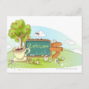 Carte Postale Les gens se relaxer par information signe avec tas