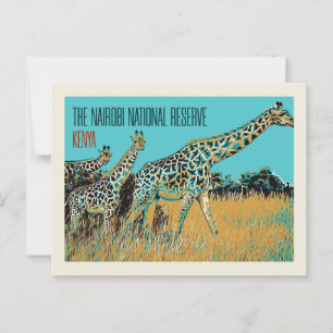 Carte Postale Les girafes du Kenya dans la réserve nationale de 