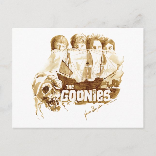 Carte Postale Les Goonies Pirate Ship Aquarelle Graphique (Devant)
