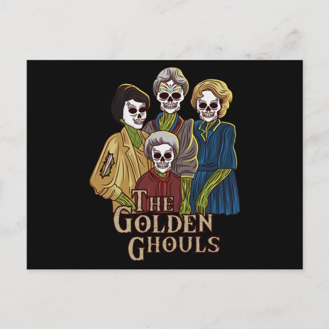 Carte Postale Les goules dorées Halloween drôle d'horreur hommes (Devant)
