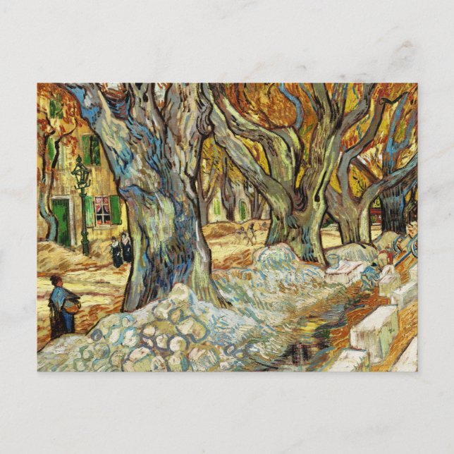 Carte Postale Les Grands Arbres À Avion De Vincent Van Gogh (Devant)