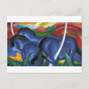 Carte Postale Les grands chevaux bleus de Franz Marc