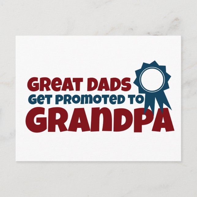 Carte Postale Les grands papas sont promus à grand-père (Devant)