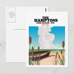 Carte Postale Les Hamptons Long Island NYC, affiche de voyage.