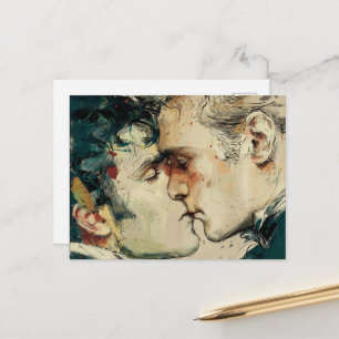 Carte Postale Les hommes gays s'embrassent la beauté de l'amour